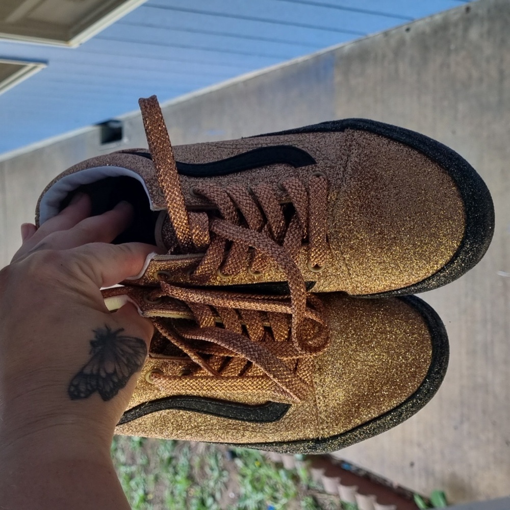 Sparkly Gold and Black Vans - Picture 3 of 6